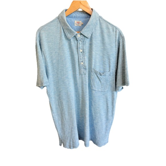 Faherty Other - Faherty Blue Striped Men's Short Sleeved Golf Polo Shirt Size XL
